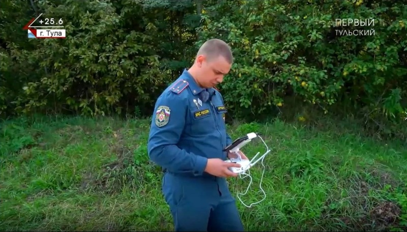 Тульские спасатели продолжают следить за пожароопасной обстановкой с помощью беспилотной авиации (Телеканал Первый Тульский)